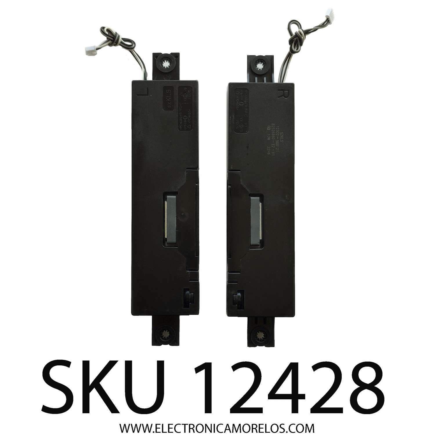 KIT DE BOCINAS PARA TV TCL / NUMERO DE PARTE 12302-500121 / B2526660-E2-X1 / 6Ω 10W / MODELO 75R655	